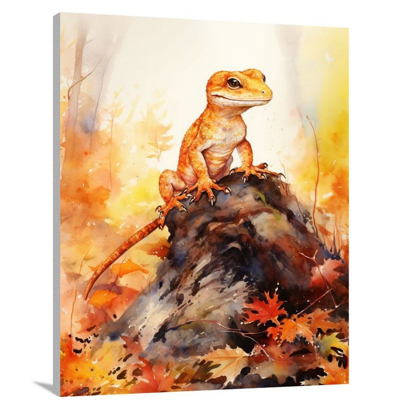 Salamander's Serenade - Watercolor 2 - Canvas Print