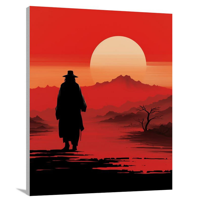 Samurai's Sunset Stroll - Canvas Print
