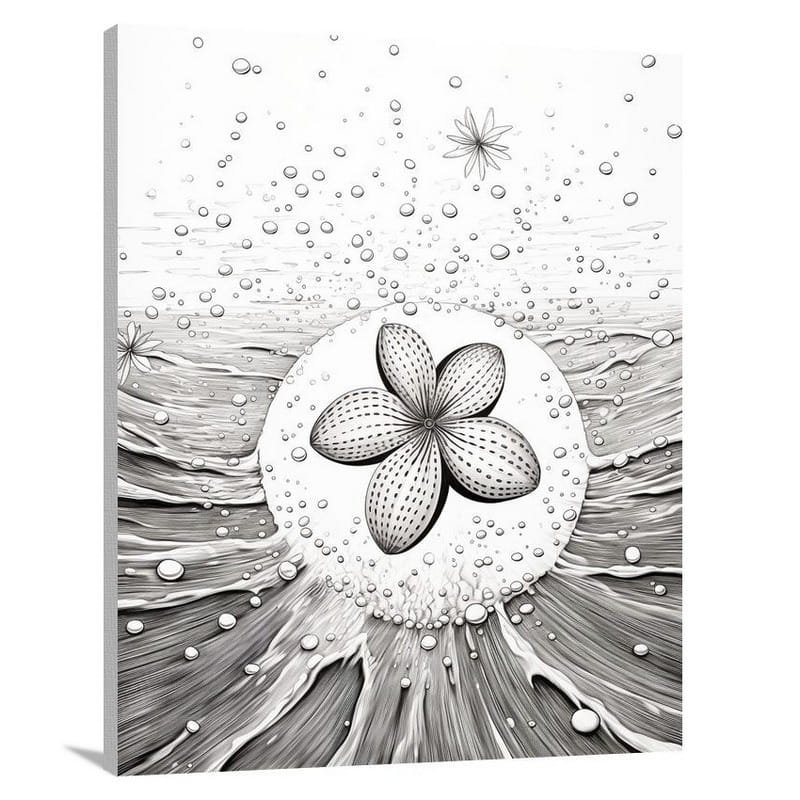 Sand Dollar Symphony - Black And White - Canvas Print