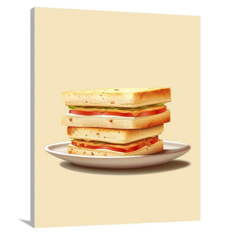 Sandwich Symphony - Minimalist - Canvas Print
