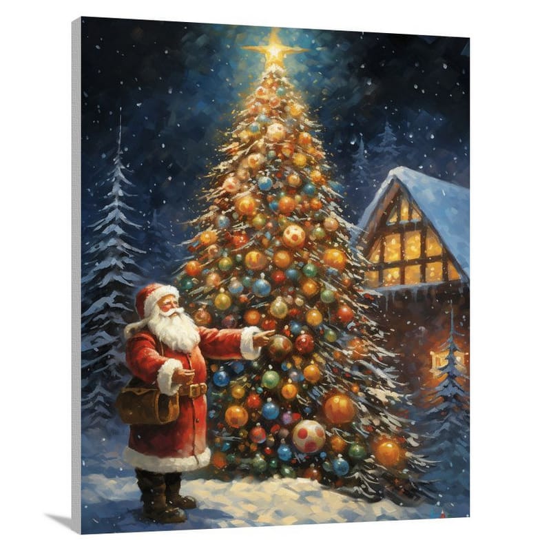 Santa Claus's Festive Decor - Canvas Print