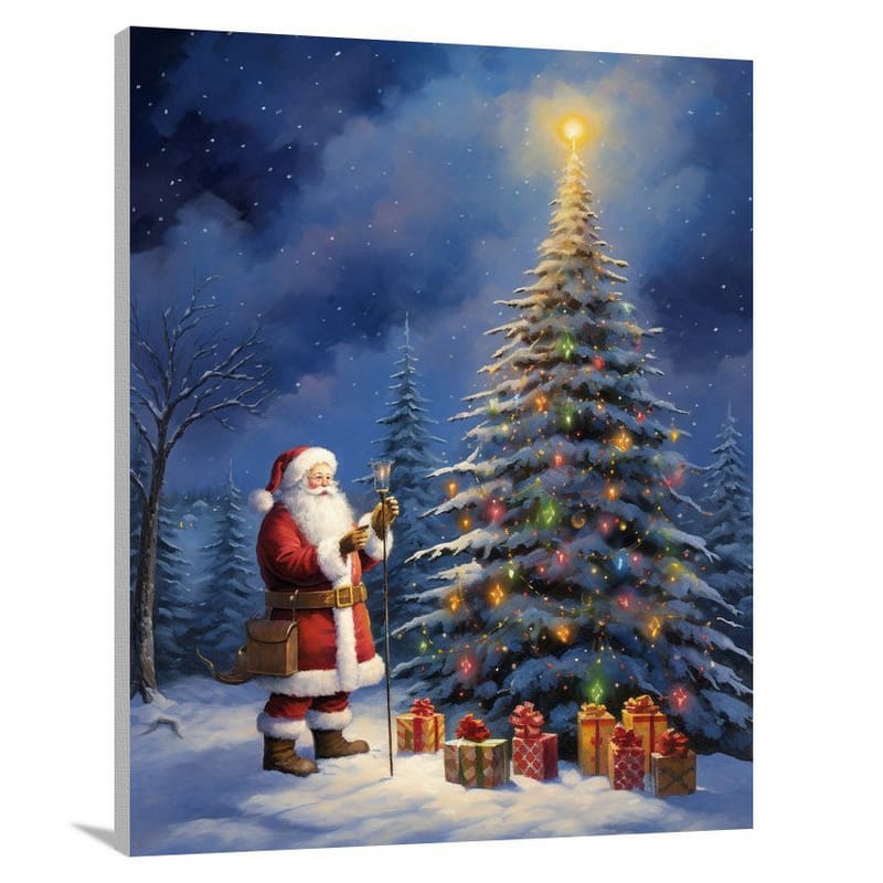 Santa Claus's Festive Decorations - Canvas Print