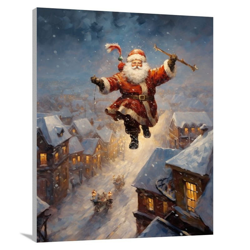 Santa Claus's Graceful Flight - Canvas Print