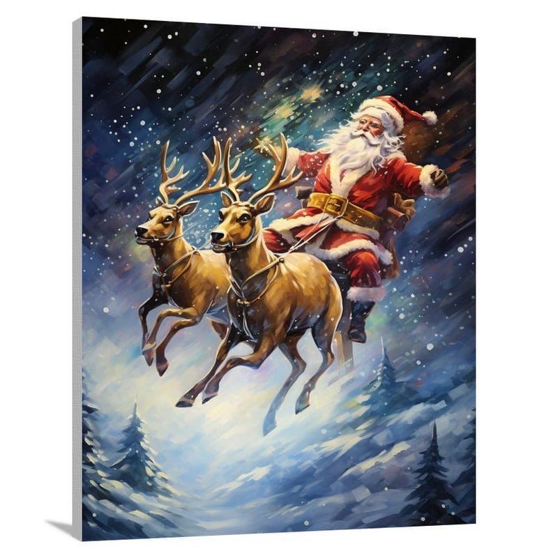 Santa Claus Soaring - Pop Art - Canvas Print