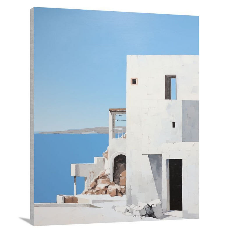 Santorini's Nostalgic Ruins - Canvas Print