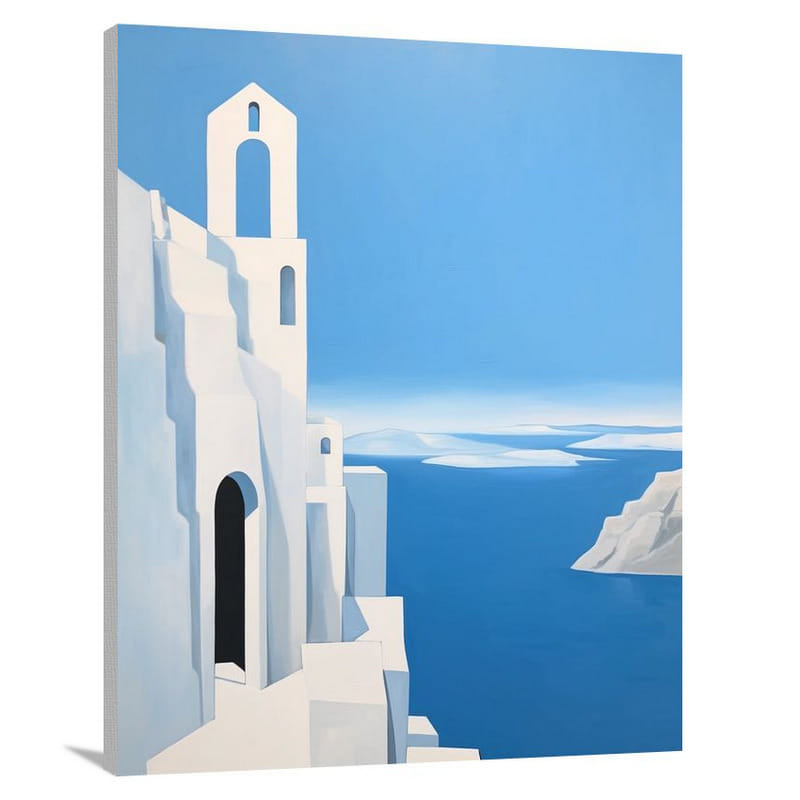 Santorini's Nostalgic Ruins - Minimalist - Canvas Print