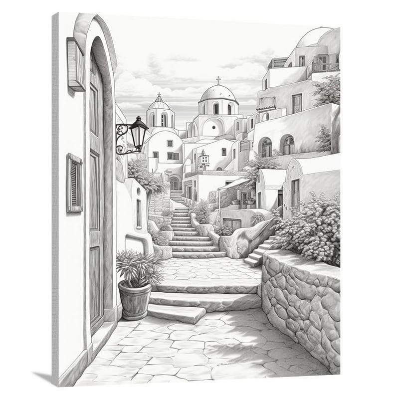 Santorini's Whispers - Canvas Print