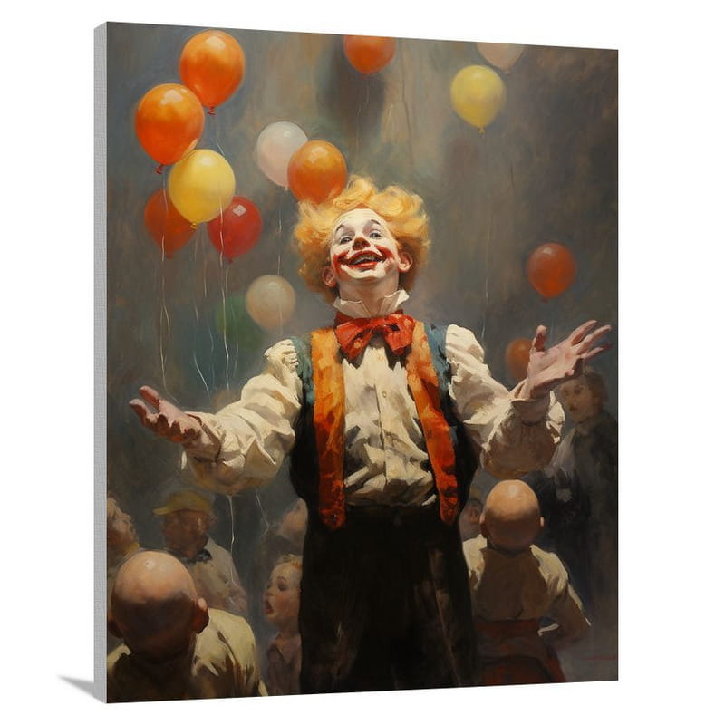 Satirical Humor: The Juggling Clown - Canvas Print