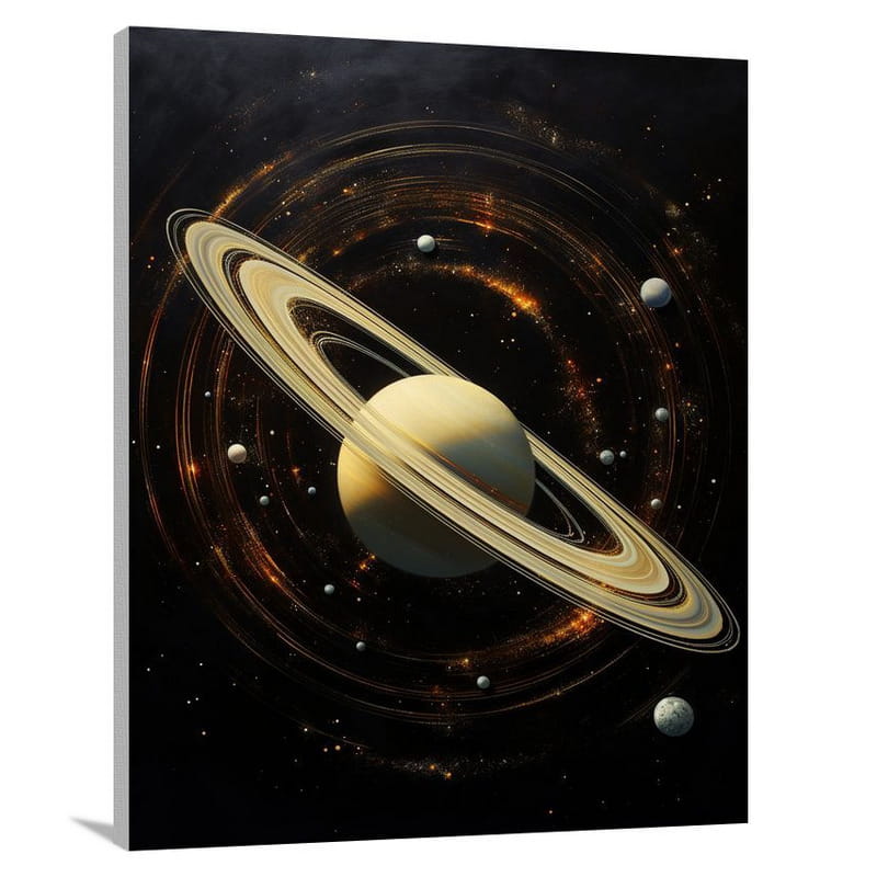 Saturn's Celestial Ballet - Canvas Print