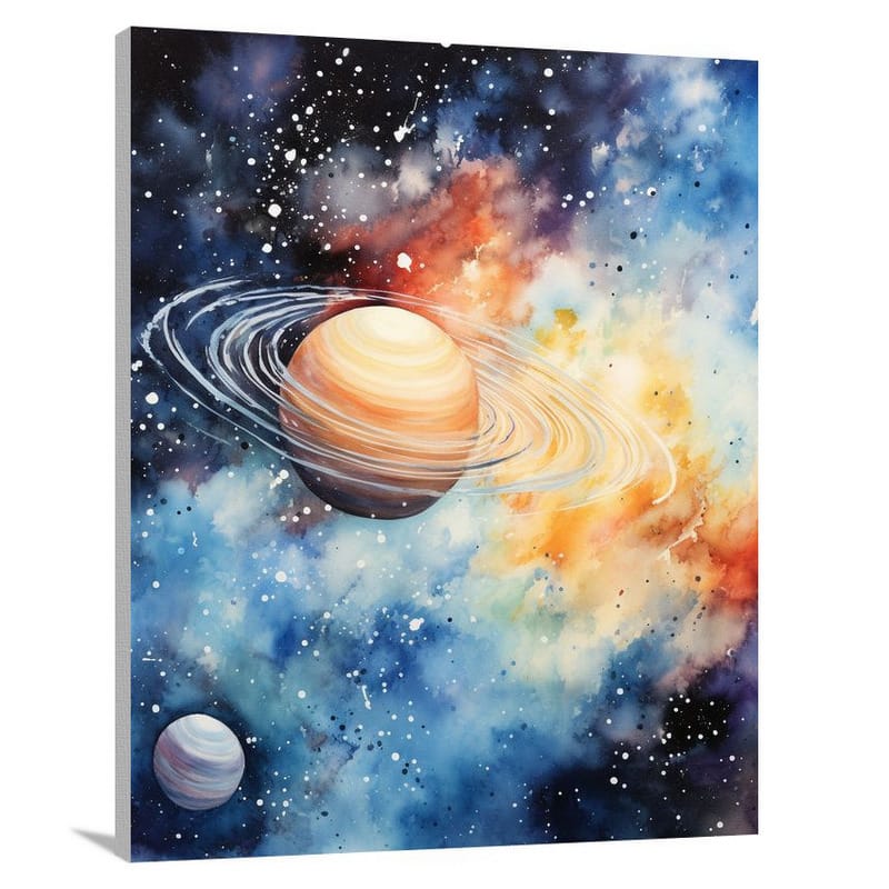 Saturn's Celestial Dance - Canvas Print