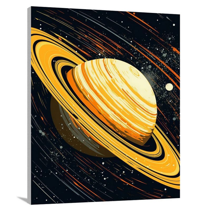 Saturn's Celestial Serenity - Pop Art - Canvas Print