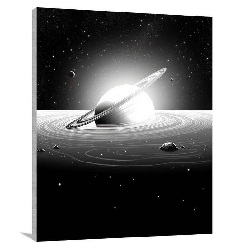 Saturn's Stellar Symphony - Canvas Print