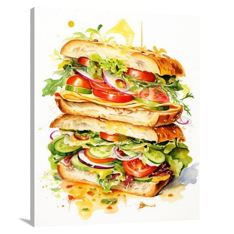 Savory Symphony: Sandwich Delight - Canvas Print
