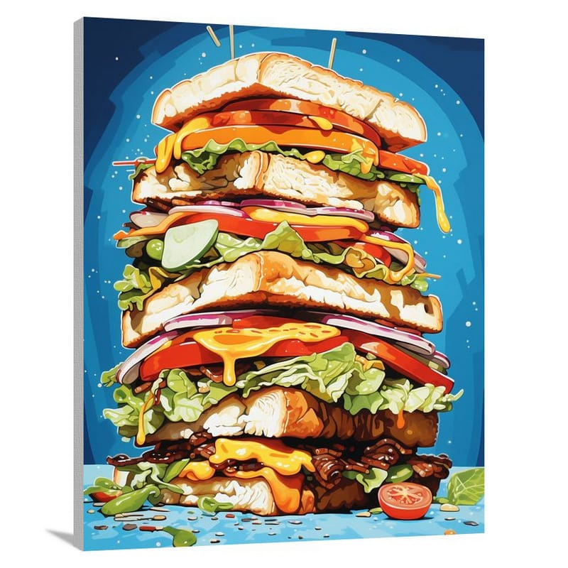 Savory Symphony: The Sandwich Sensation - Pop Art - Canvas Print
