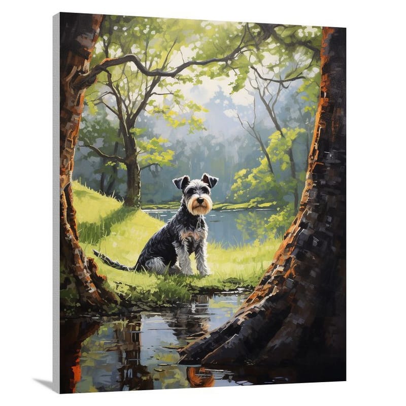 Schnauzer's Serene Haven - Canvas Print