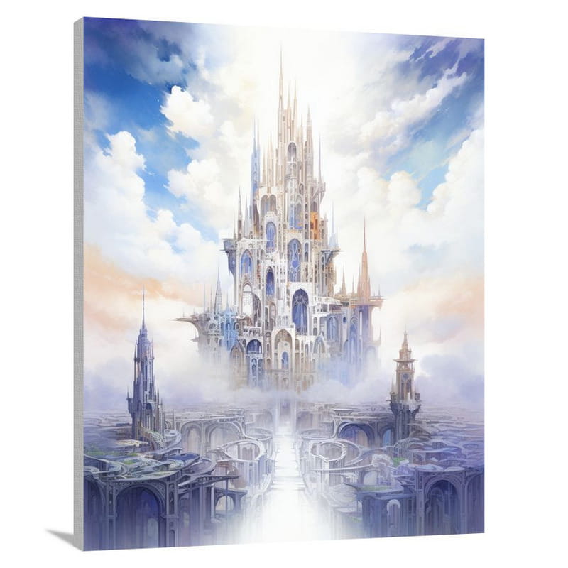 Sci-Fi Planet: Castle in the Sky - Canvas Print