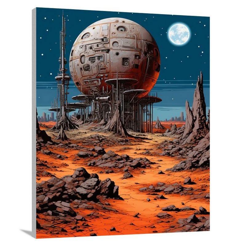 Sci-Fi Planet: Desert Mirage - Canvas Print