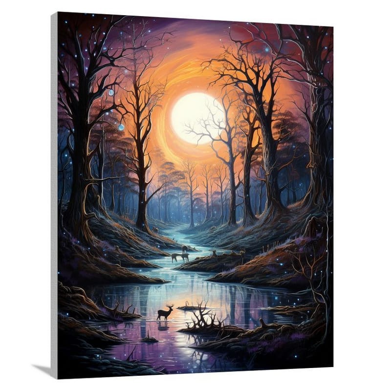 Sci-Fi Planet: Enchanted Moonlight - Canvas Print