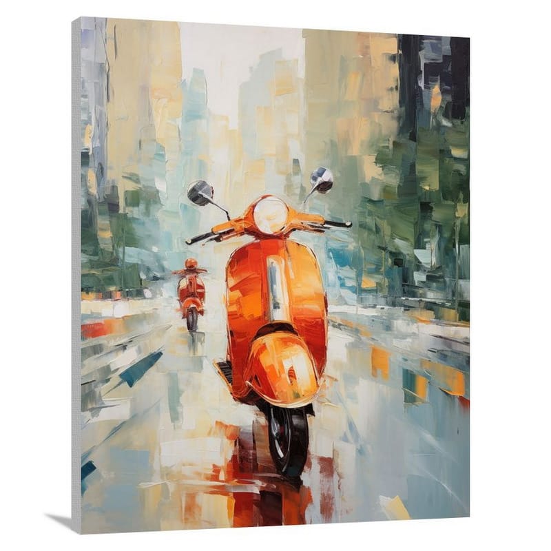 Scooter Symphony - Impressionist 2 - Canvas Print