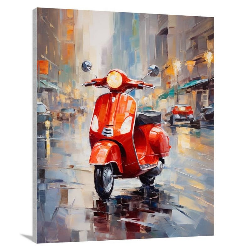 Scooter Symphony - Impressionist - Canvas Print