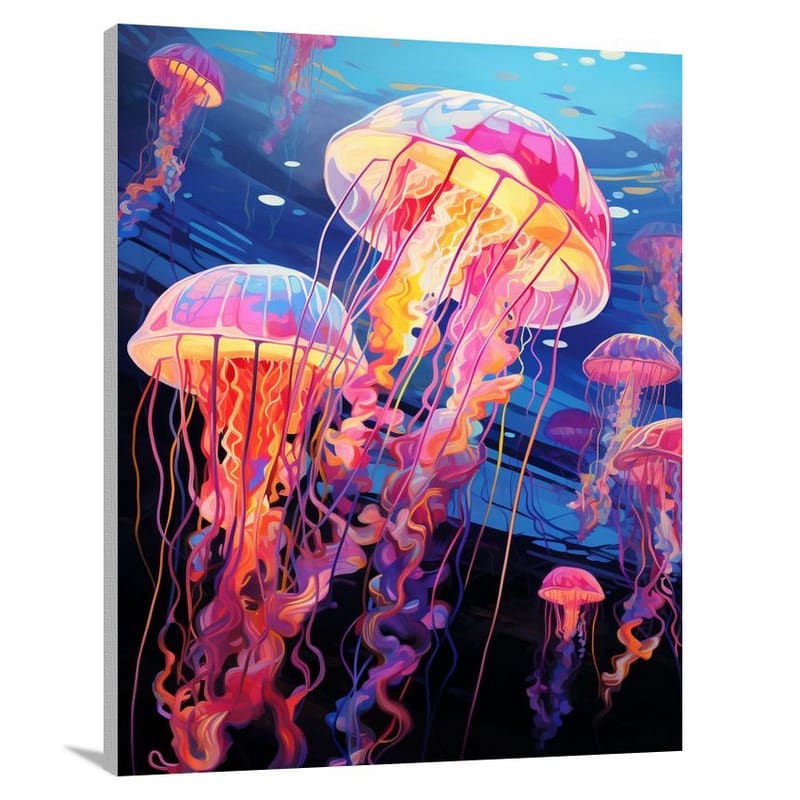 Sea Life, Sea Life: Jellyfish Symphony - Canvas Print
