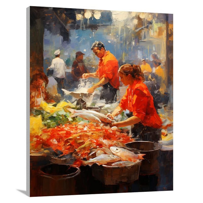 Seafood Symphony - Impressionist - Canvas Print