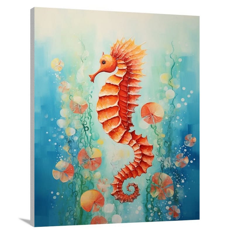 Seahorse Symphony - Minimalist - Canvas Print