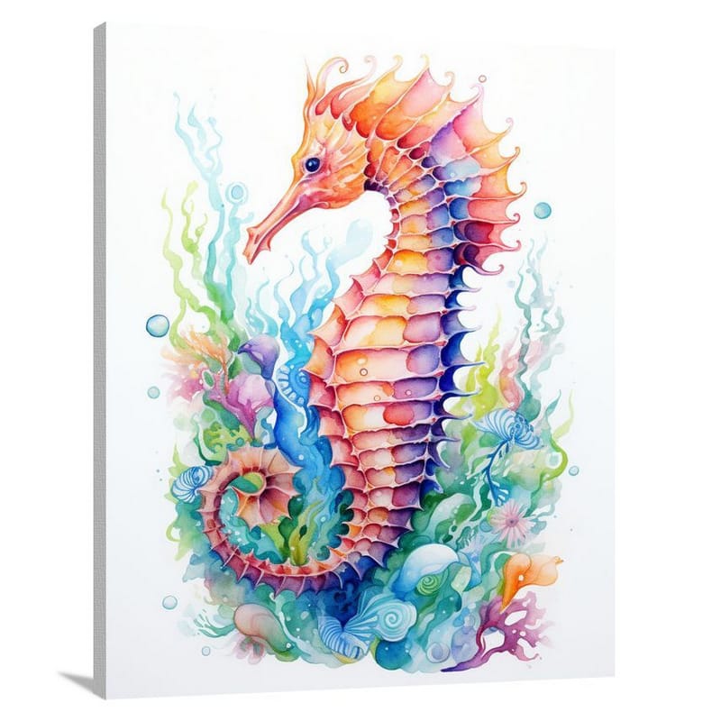 Seahorse - Watercolor - Canvas Print