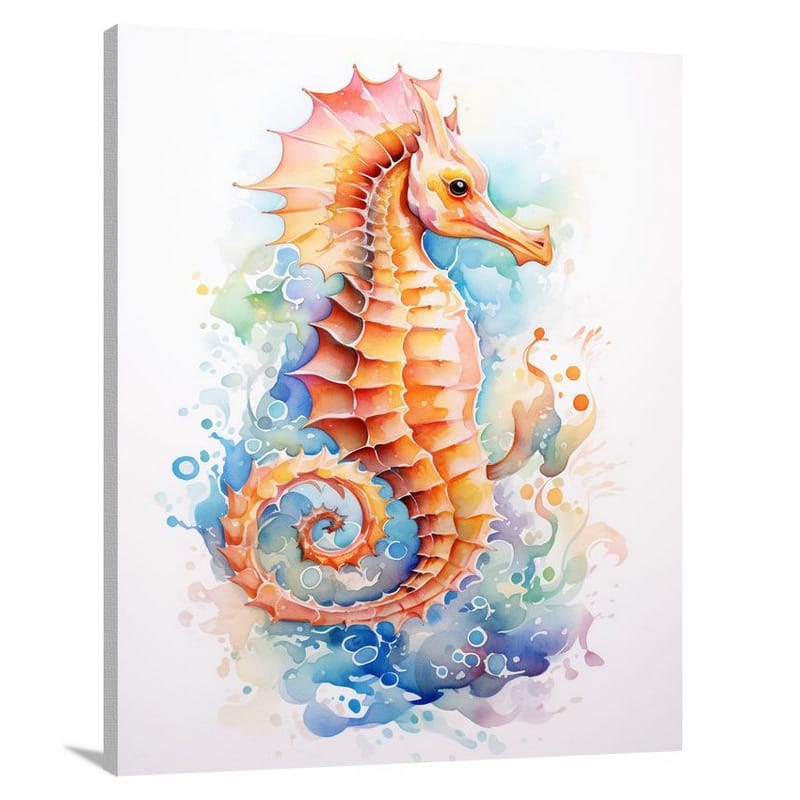 Seahorse - Watercolor - Watercolor - Canvas Print