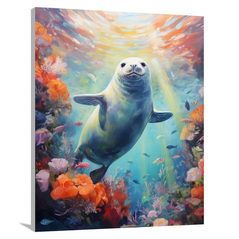 Seal's Serenade - Impressionist - Canvas Print