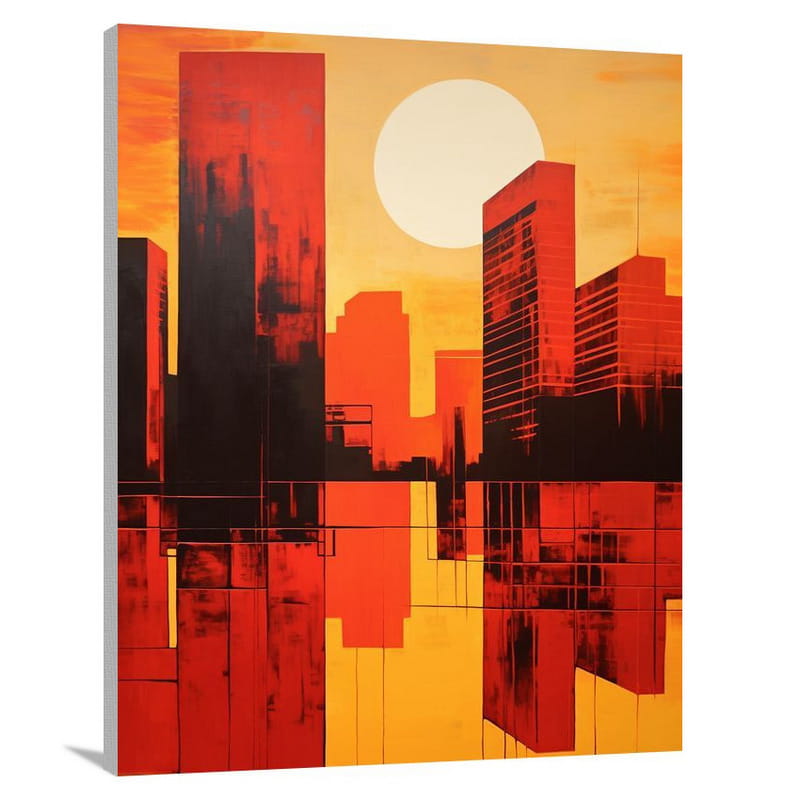 Seattle Sunset - Minimalist - Canvas Print