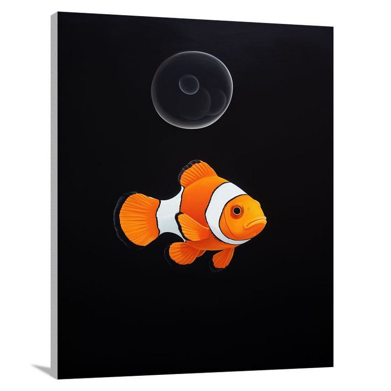 Secrets of the Abyss: Clown Fish - Minimalist - Canvas Print