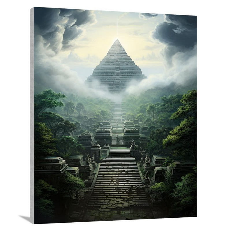 Secrets Unveiled: Mystical Borobudur - Canvas Print