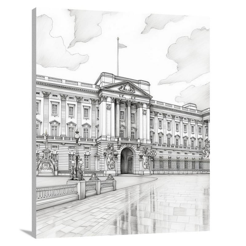Serene Majesty: Buckingham Palace - Canvas Print