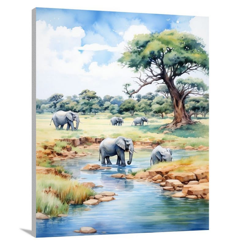 Serengeti Symphony - Watercolor - Canvas Print
