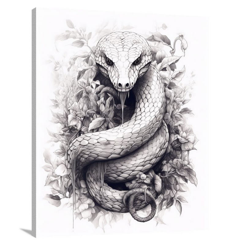 Serpentine Symphony: Snake's Enchantment - Canvas Print
