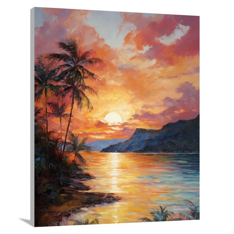Seychelles Sunset - Impressionist - Canvas Print