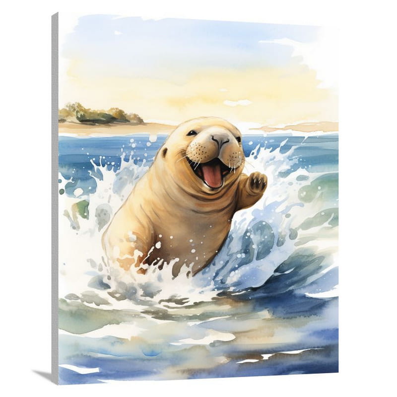 Shar-Pei's Beach Delight - Canvas Print