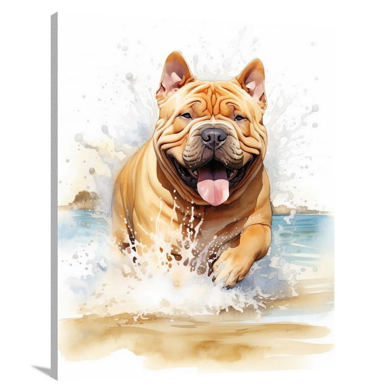 Shar-Pei's Sunset Splash - Canvas Print