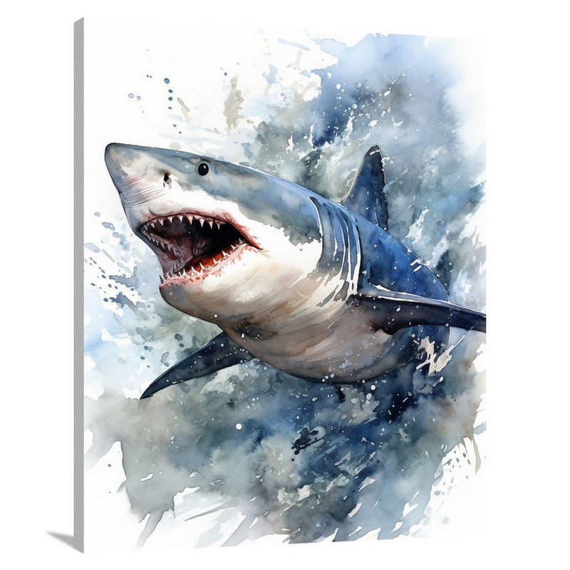 Shark's Abyss - Watercolor - Canvas Print