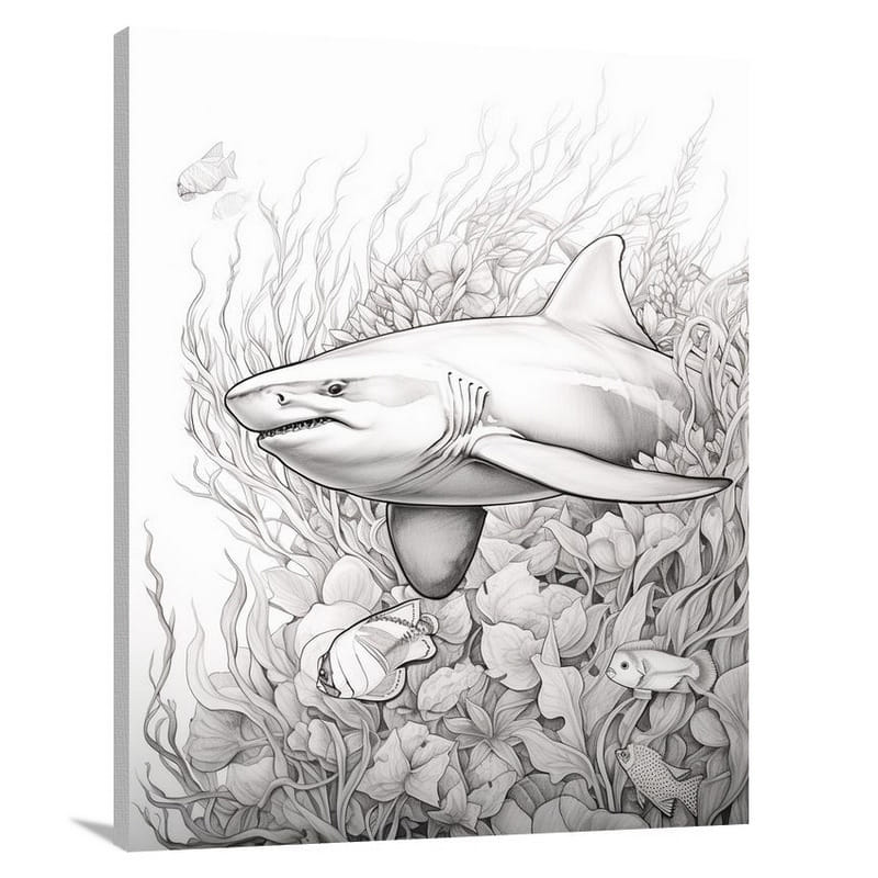 Shark's Serene Symphony - Canvas Print