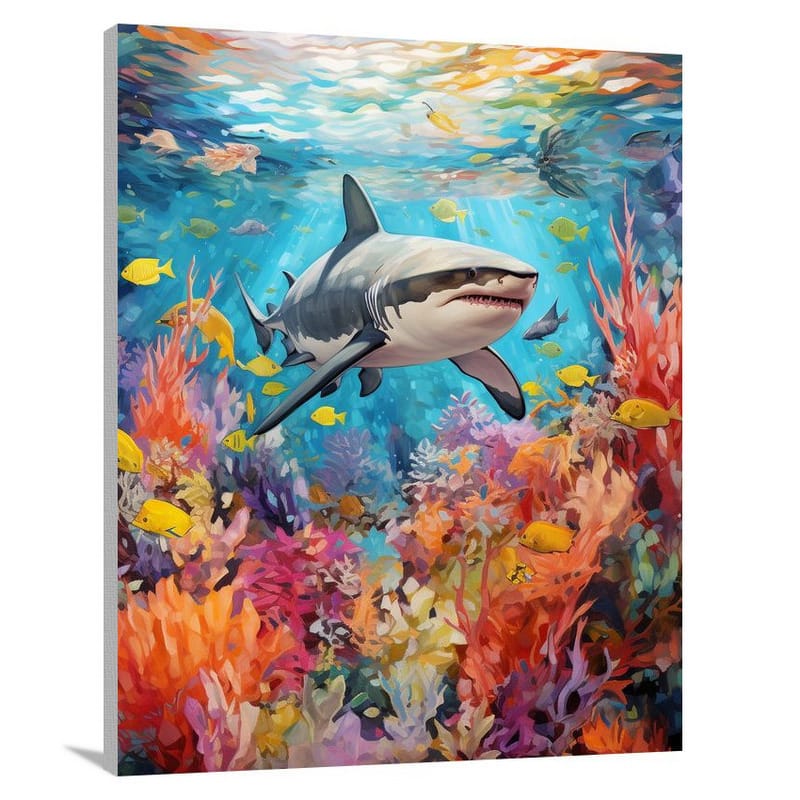 Shark's Vibrant Dance - Canvas Print