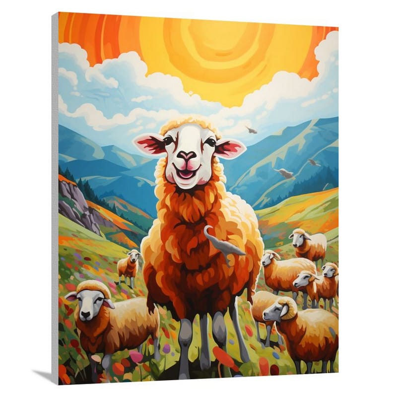 Sheep's Joyful Valley - Canvas Print