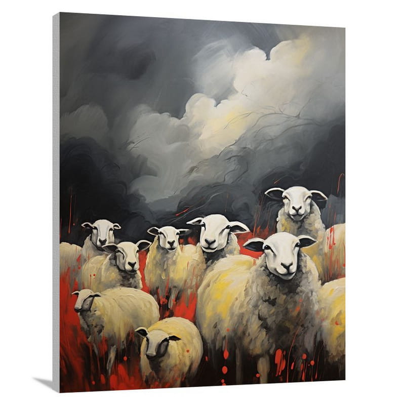 Sheep's Refuge - Contemporary Art - Canvas Print