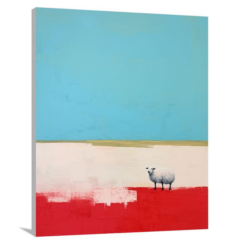 Sheep's Resilience - Minimalist - Canvas Print