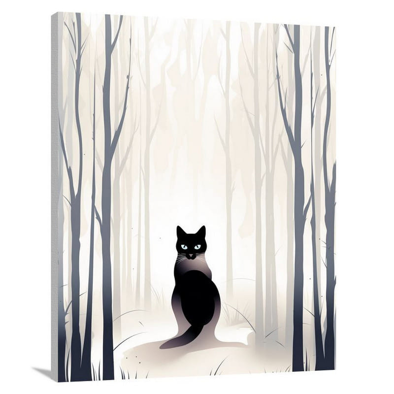 Siamese Cat in Enchanted Forest - Canvas Print