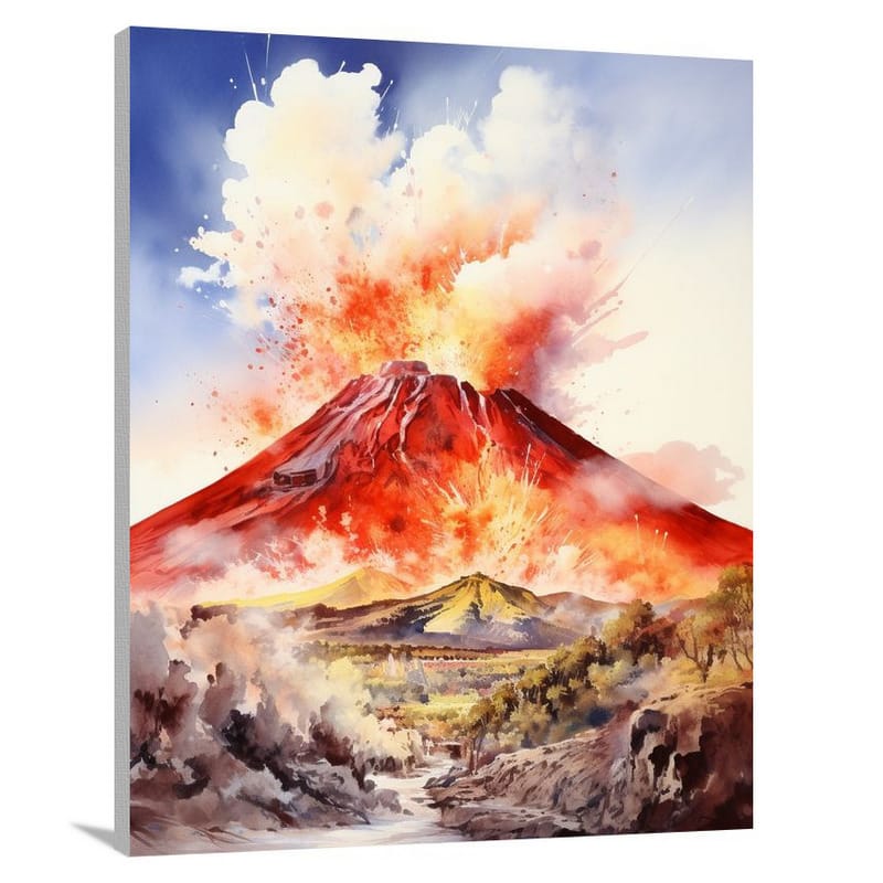 Sicilian Inferno - Watercolor - Canvas Print