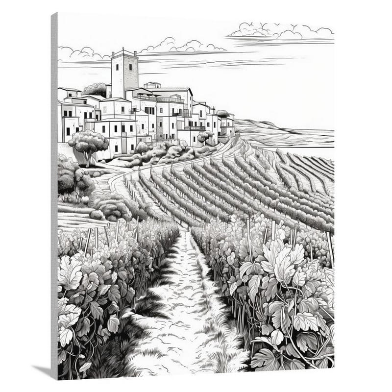 Sicilian Vineyards - Canvas Print