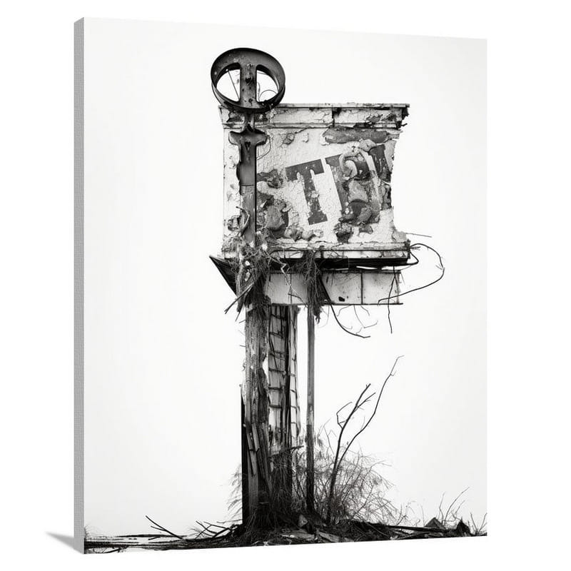 Sign of Time - Black And White - Canvas Print
