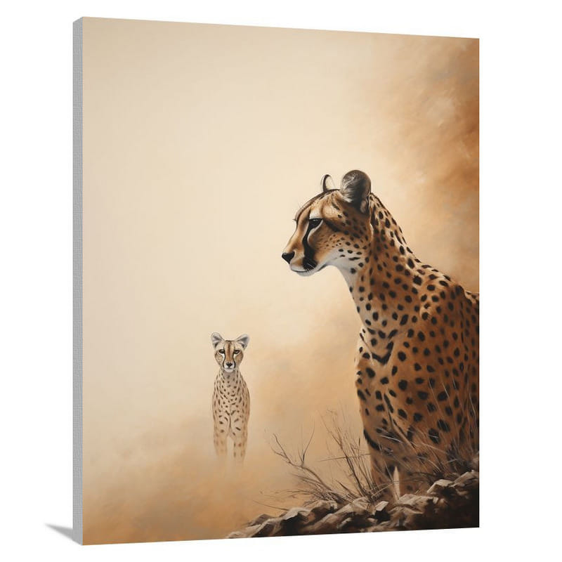 Silent Encounter: Cheetah's Gaze - Minimalist - Canvas Print